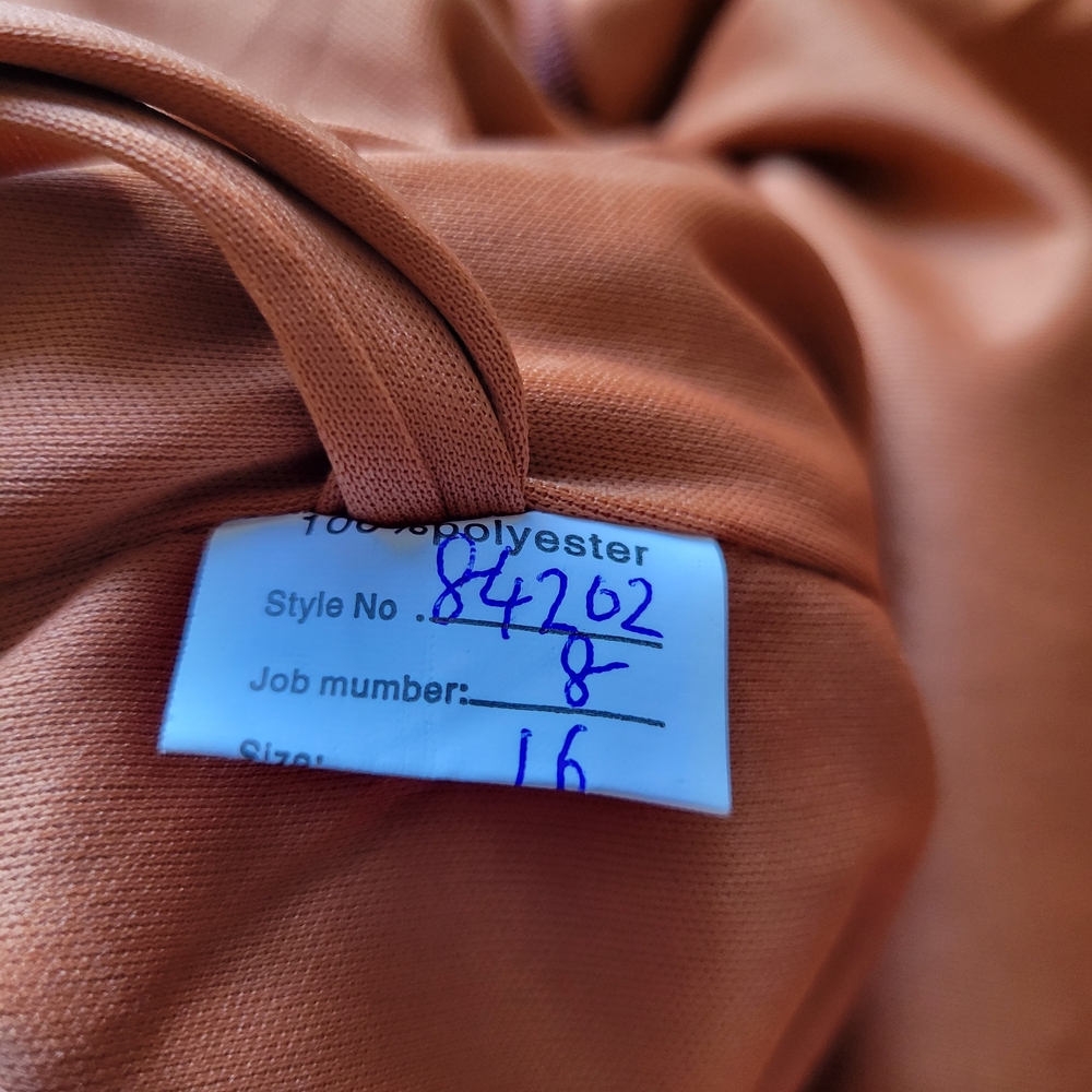 NWT Burnt Orange Ruffle Wedding Bridal Bridemaids Gala Formal Gown Dress Size 16 - Picture 13 of 16